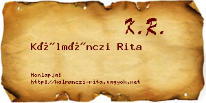 Kálmánczi Rita névjegykártya