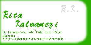 rita kalmanczi business card